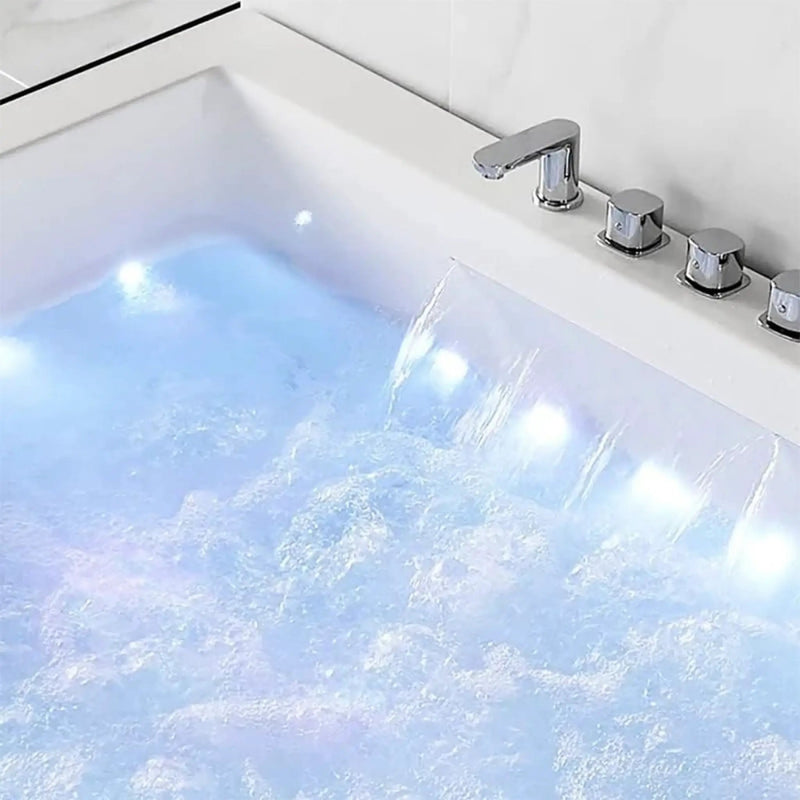Nuvia Luxara 71-Inch Premium Modern Acrylic Soaking Bathtub With Bubble Jets And LED Lighting (SAK26415) by SAKSBY WHOLESALE