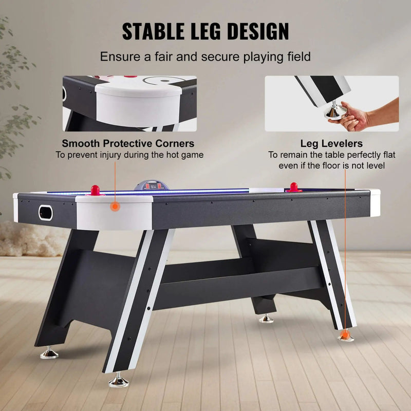 Premium 72-Inch Air Hockey Table With LED Electronic Scorer (SAK82049) by SAKSBY WHOLESALE