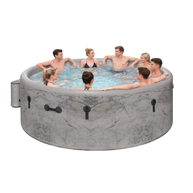 Premium 85-Inch Inflatable 8-Person Drop-Stitch Hot Tub W/ 220 Massage Jets (SAK78596) by SAKSBY WHOLESALE