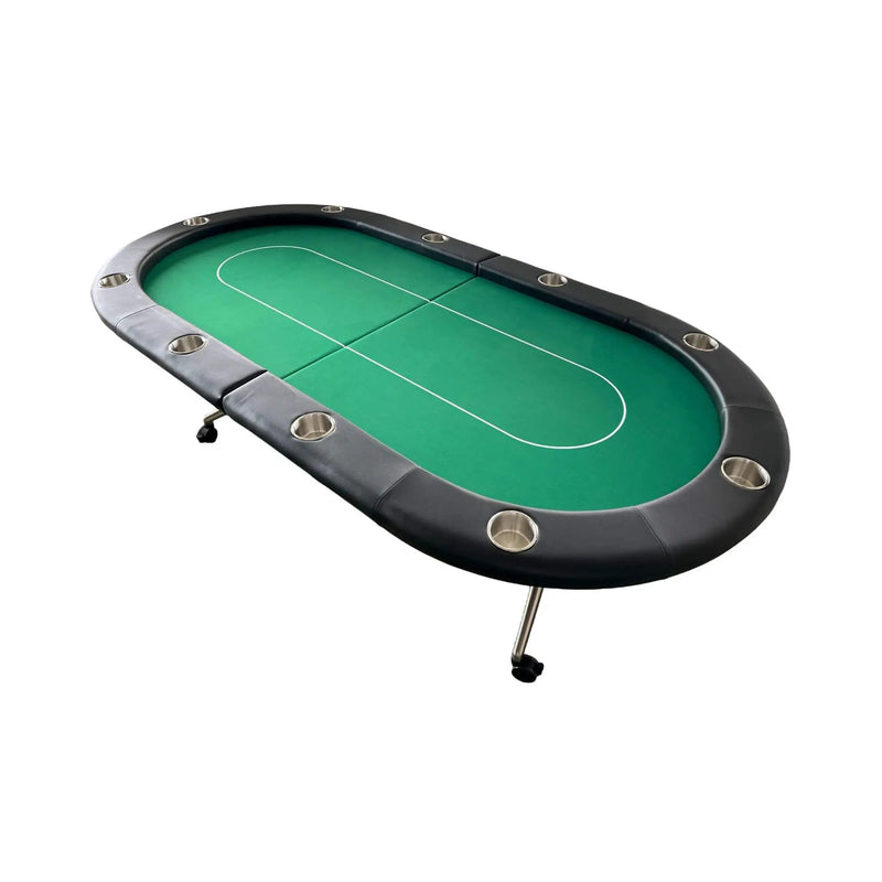 Premium 94-Inch Foldable 10-Player Poker Table With Wheels (SAK43087) by SAKSBY WHOLESALE