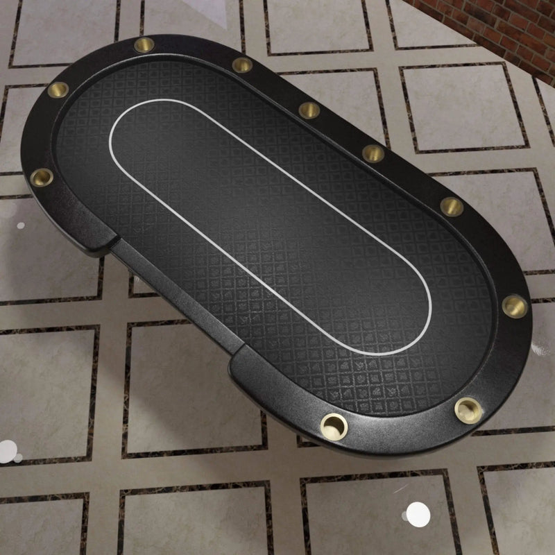 Premium 96-Inch 10-Player Oval Poker Table With Cup Holders (SAK51874) by SAKSBY WHOLESALE