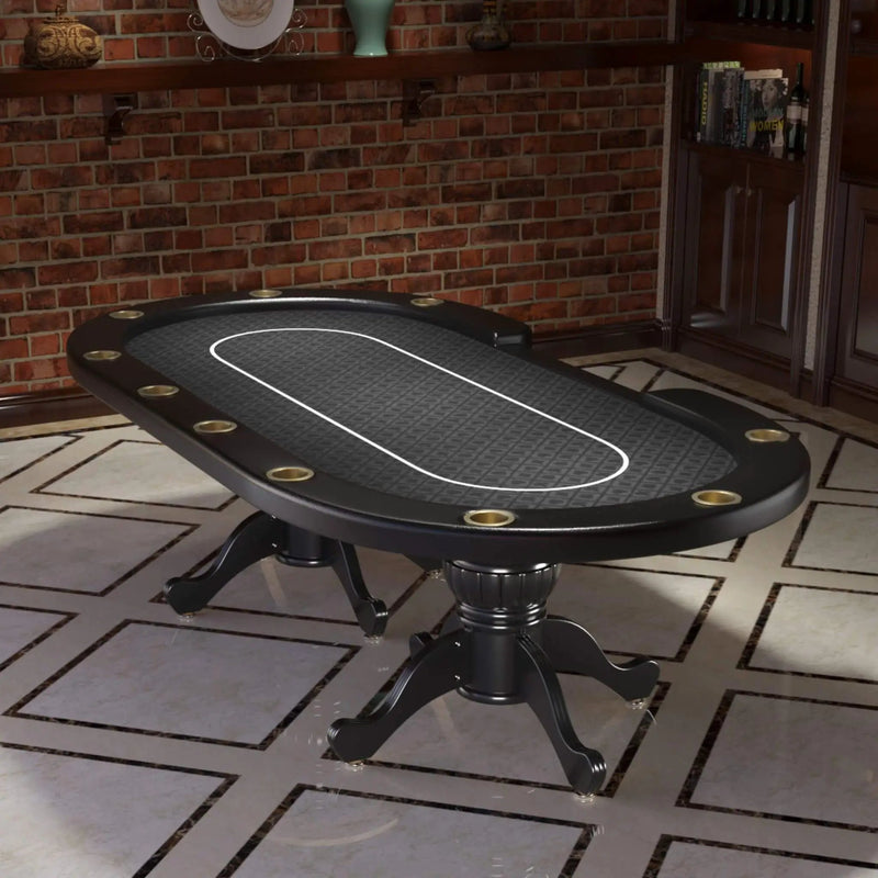 Premium 96-Inch 10-Player Oval Poker Table With Cup Holders (SAK51874) by SAKSBY WHOLESALE