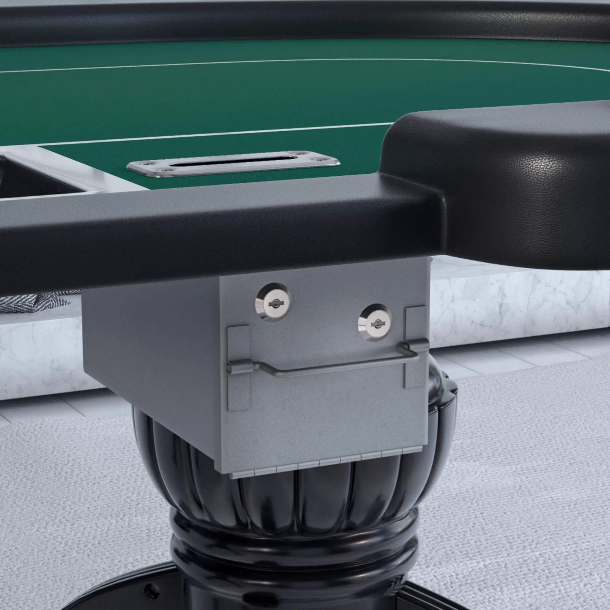 Premium 96-Inch Aura Oval Poker Table With Cup Holders, Chips Tray And Drop Box (SAK31045) by SAKSBY WHOLESALE