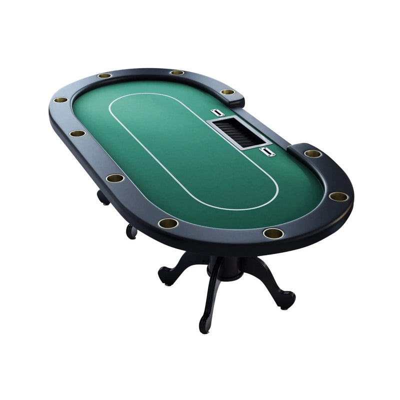Premium 96-Inch Aura Oval Poker Table With Cup Holders, Chips Tray And Drop Box (SAK31045) by SAKSBY WHOLESALE