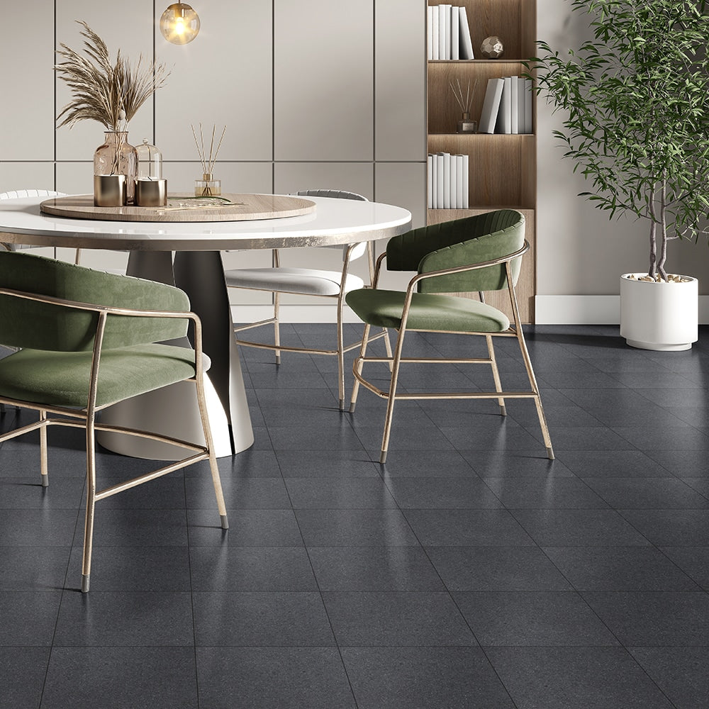 Premium Absolute Black Honed Granite Tiles 12x12 Granite Honed 12x12 Tiles — 3