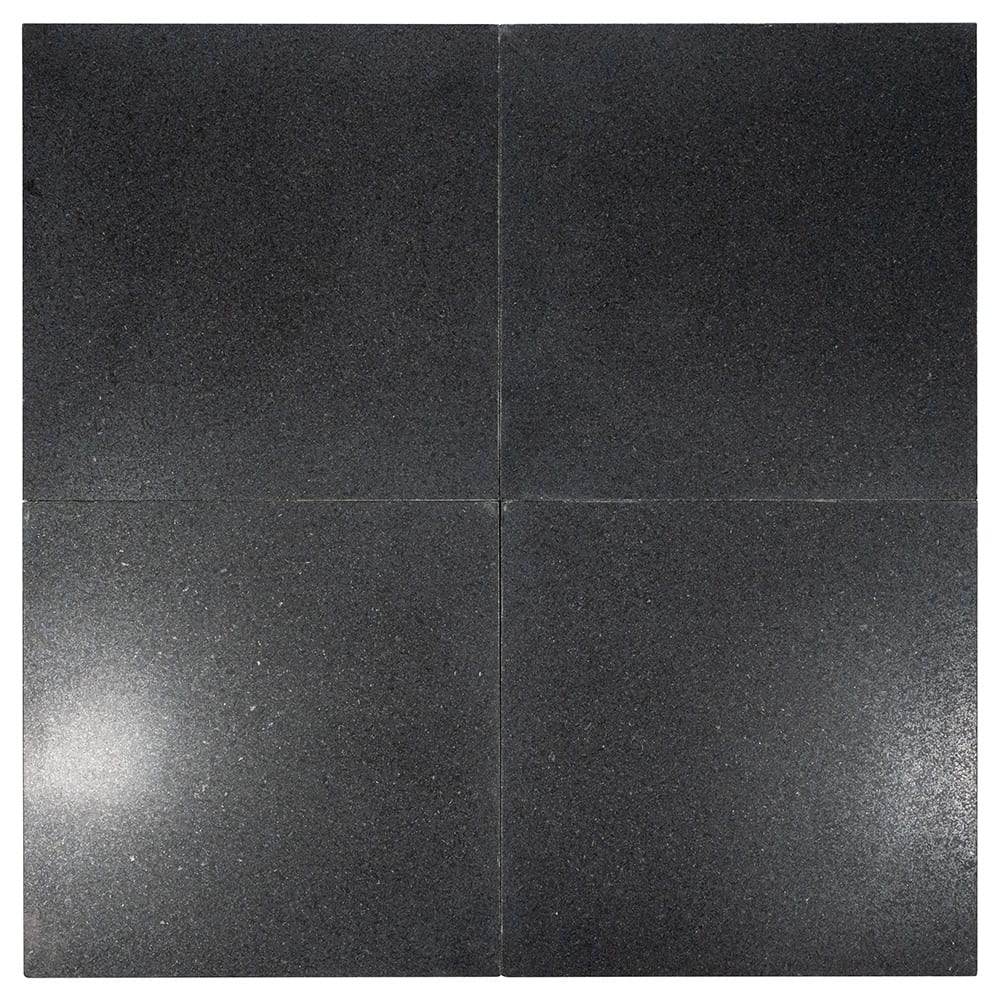 Premium Absolute Black Honed Granite Tiles 12x12 Granite Honed 12x12 Tiles — 2
