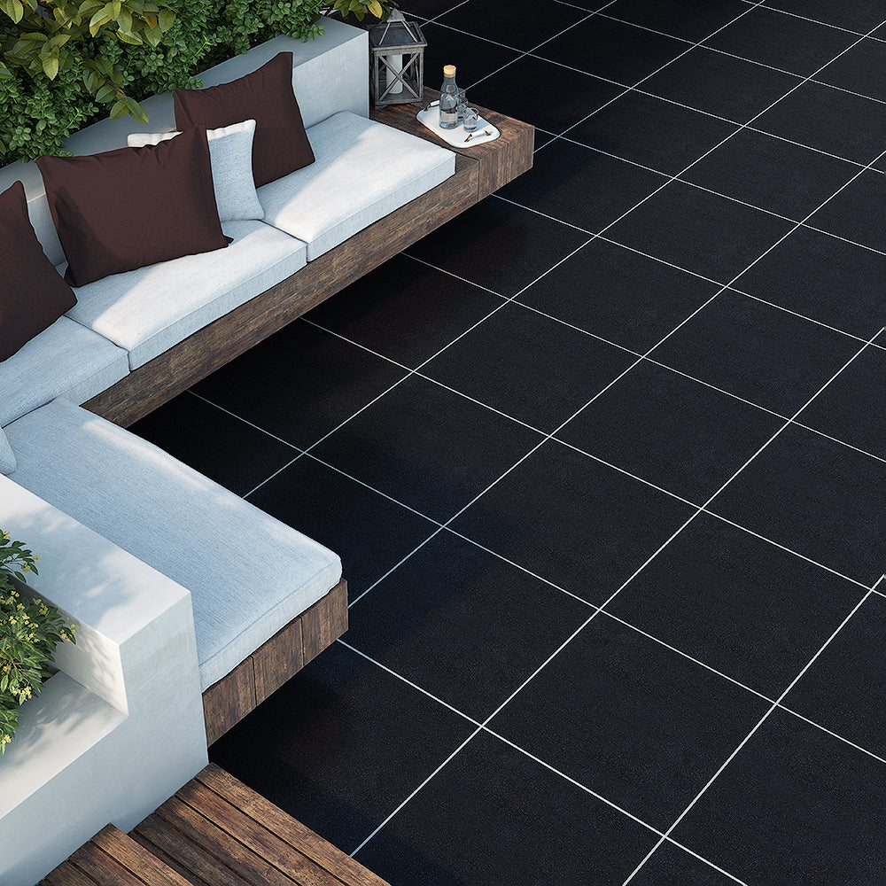 Premium Absolute Black Polished Granite Tiles 12x12 Granite Polished 12x12 Tiles — 2