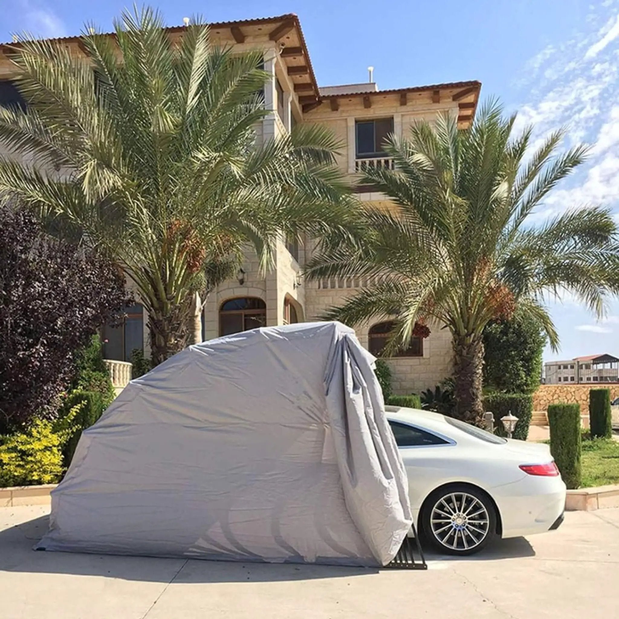[09X20FT] Alora Premium All-Weather Retractable Steel Frame Carport Canopy For Cars & SUVs (SAK41385) by SAKSBY WHOLESALE