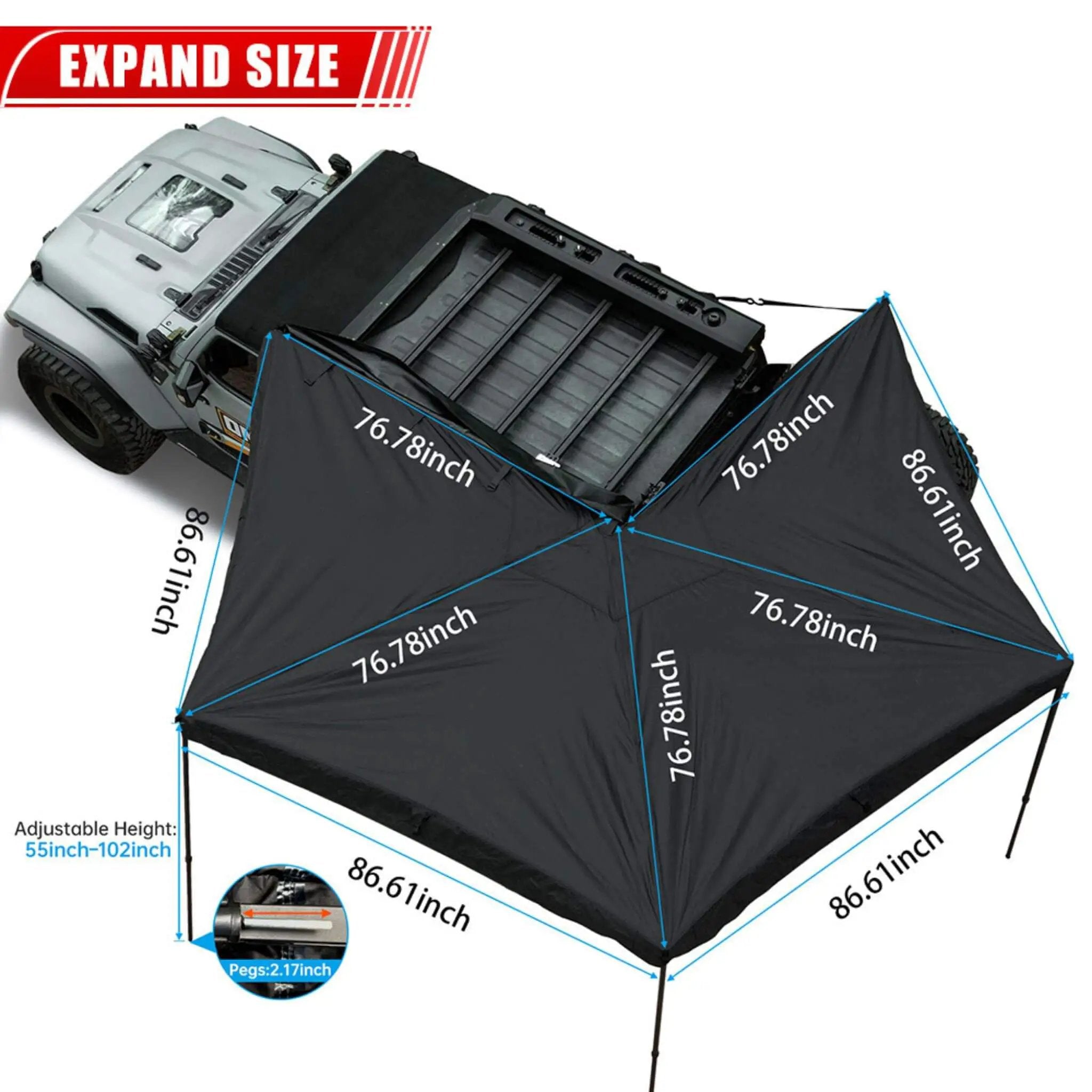 Trailora Horizon Premium All-Weather Top Only Multi-Functional 270 Degree Outdoor Awning House Tent (SAK24839) by SAKSBY WHOLESALE