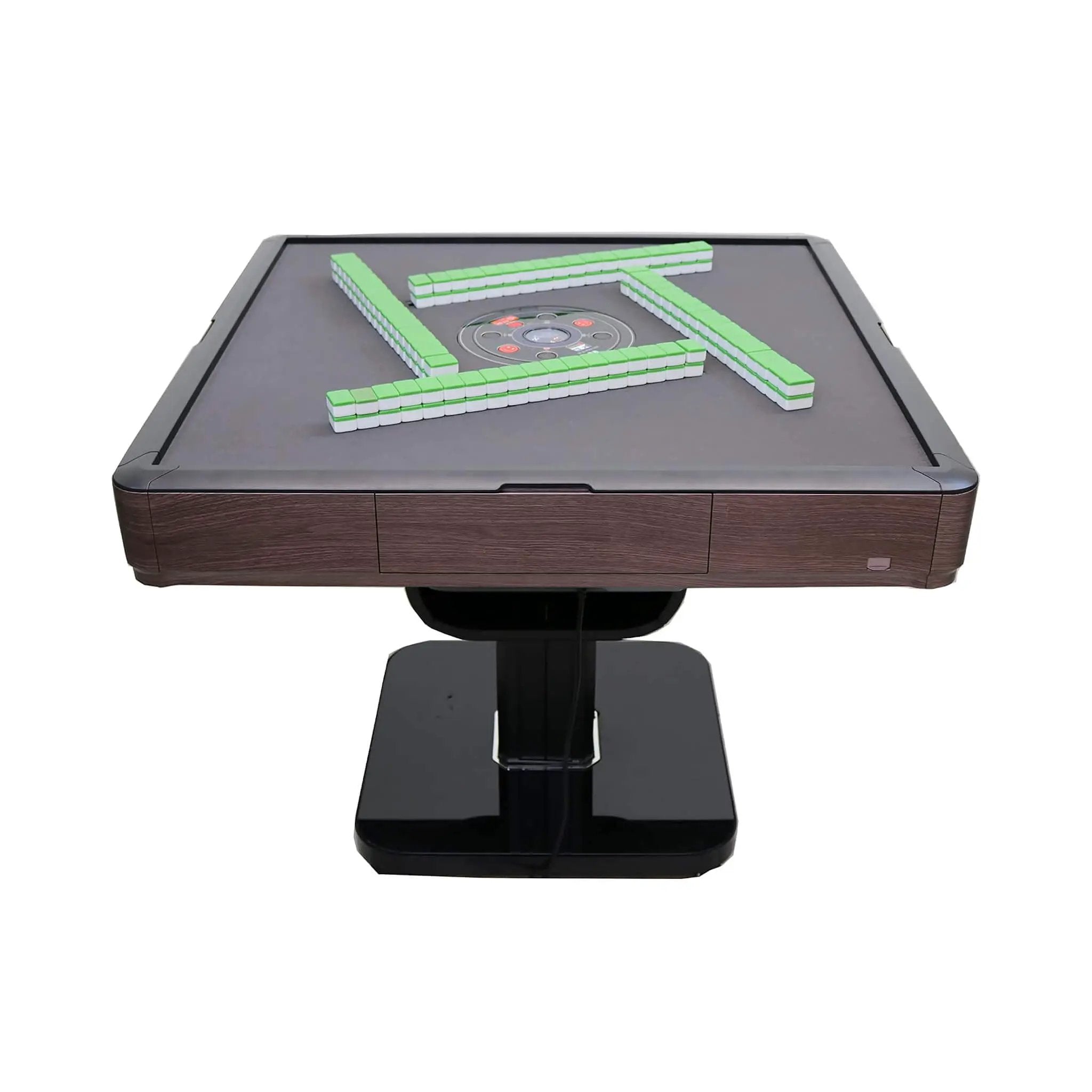 Premium Automatic Folding Mahjong Table With Walnut Finish, Two Set Of 166 40MM Numbered Tiles, And Hard Table Cover (SAK41893) by SAKSBY WHOLESALE