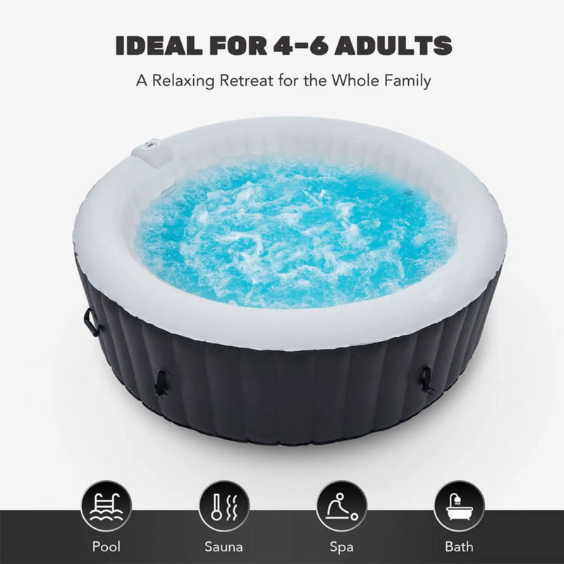 Premium 7FT Blow Up 6-Person Sauna Pool Hot Tub With 130 Jets (SAK63510) by SAKSBY WHOLESALE
