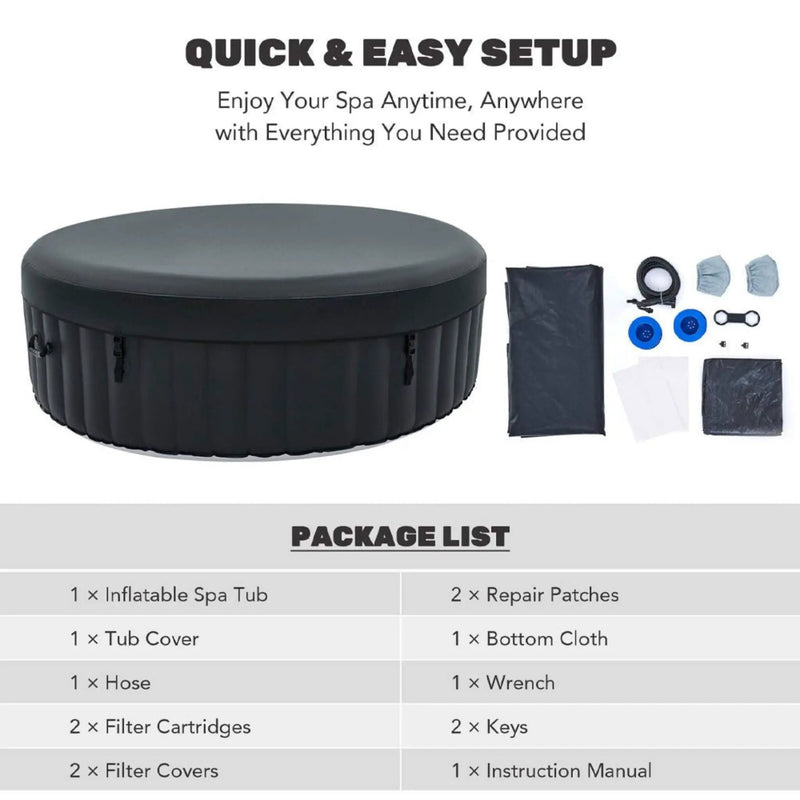 Premium 7FT Blow Up 6-Person Sauna Pool Hot Tub With 130 Jets (SAK63510) by SAKSBY WHOLESALE