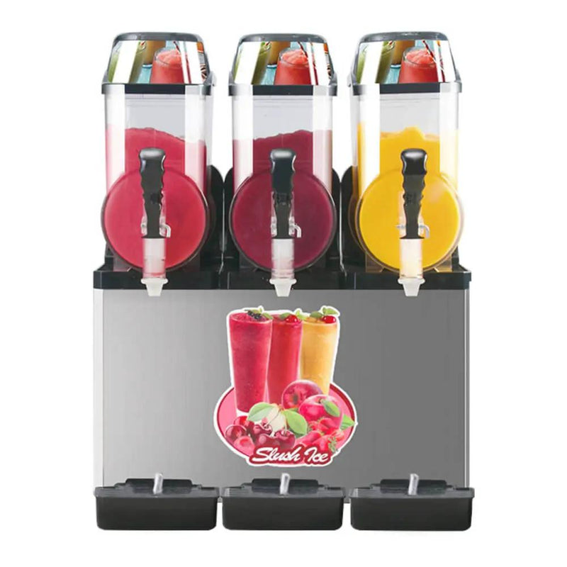 Premium Commercial Stainless Steel Slushy Machine With Triple Tank Advance Cooling, 45L (SAK52258) by SAKSBY WHOLESALE