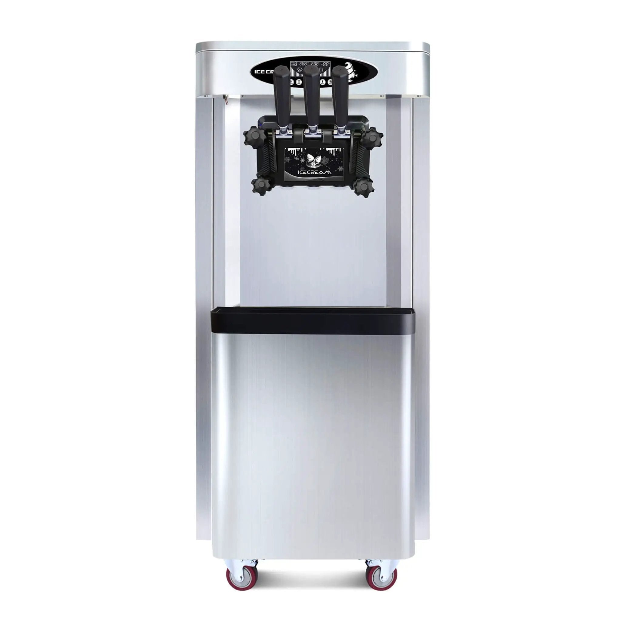 Commercial 25-30L/H Vertical 2000W 3-Flavor Soft Ice Cream Machine With Dual 6L Hoppers (SAK93406) by SAKSBY WHOLESALE