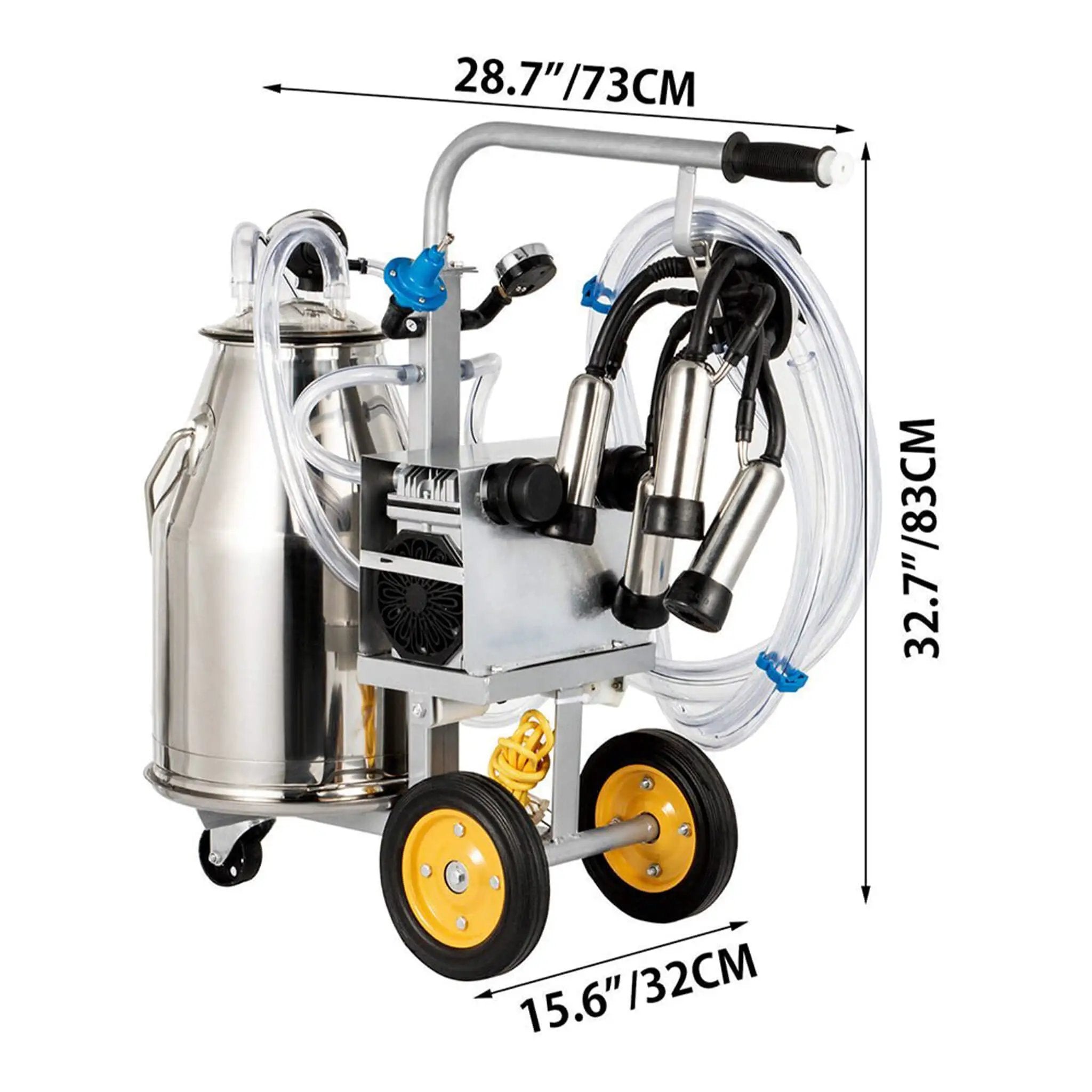 Premium Electric Cow Goat Milking Machine With Milk Bucket, 25L (SAK83260) by SAKSBY WHOLESALE