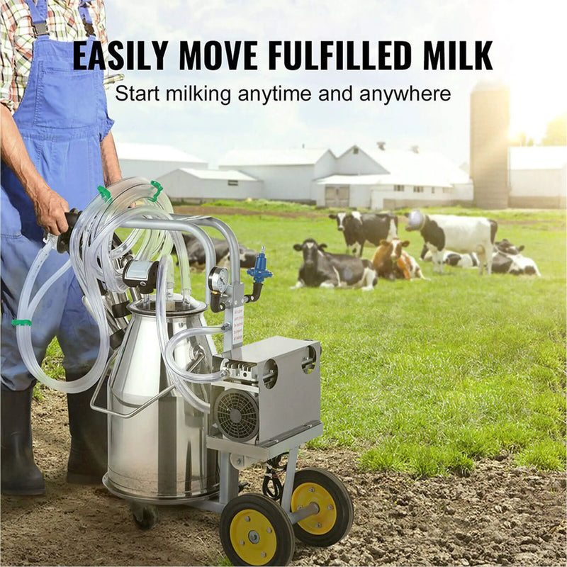 Premium Electric Cow Goat Milking Machine With Milk Bucket, 25L (SAK83260) by SAKSBY WHOLESALE