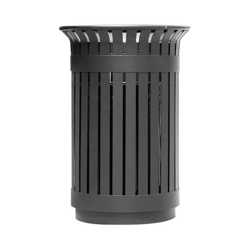 Premium Heavy-Duty Extra Large Outdoor Commercial Metal Slat Garbage Trash Can (SAK48591) by SAKSBY WHOLESALE