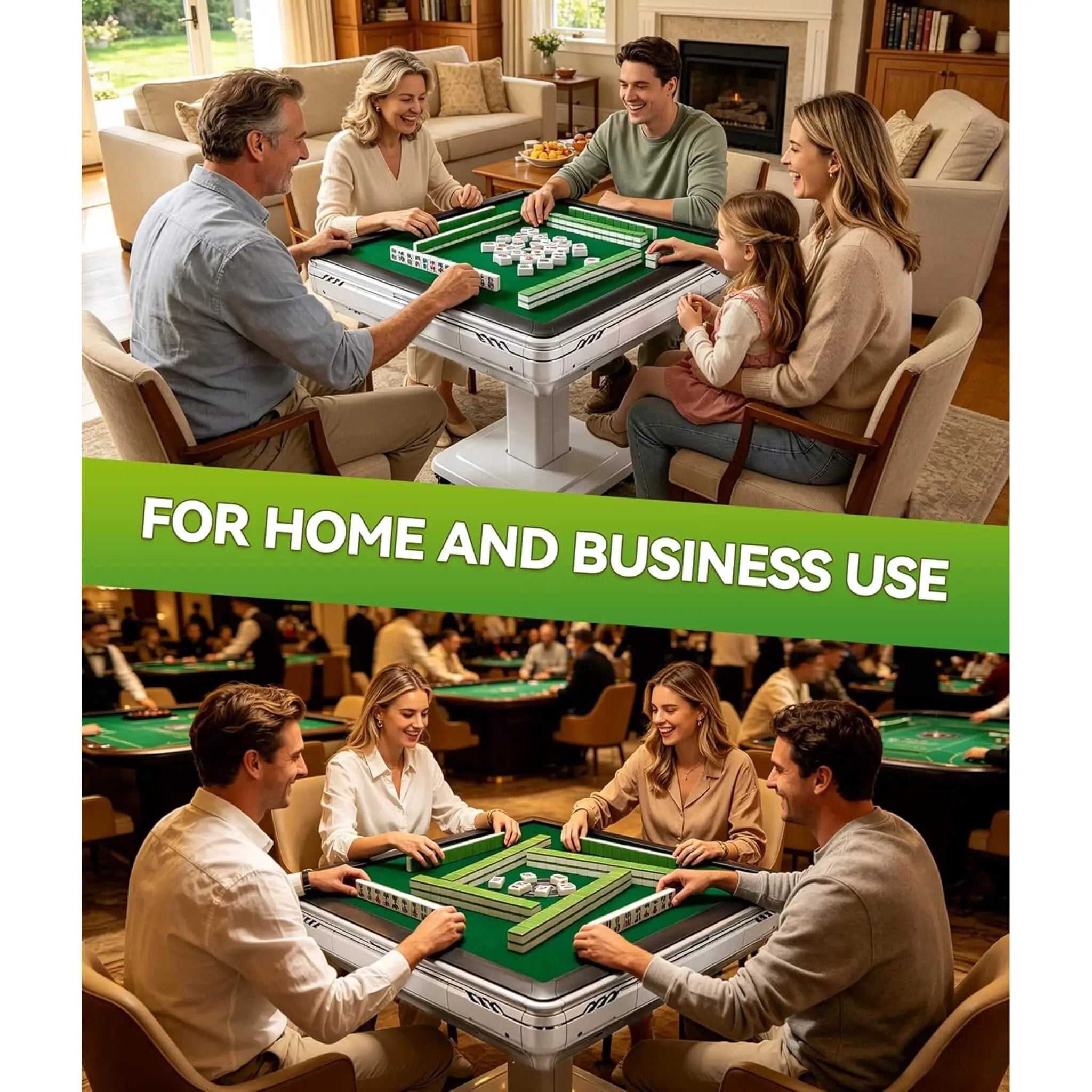 Premium Foldable 4-Player Automatic Mahjong Table With 2 Tile Sets (SAK57230) by SAKSBY WHOLESALE