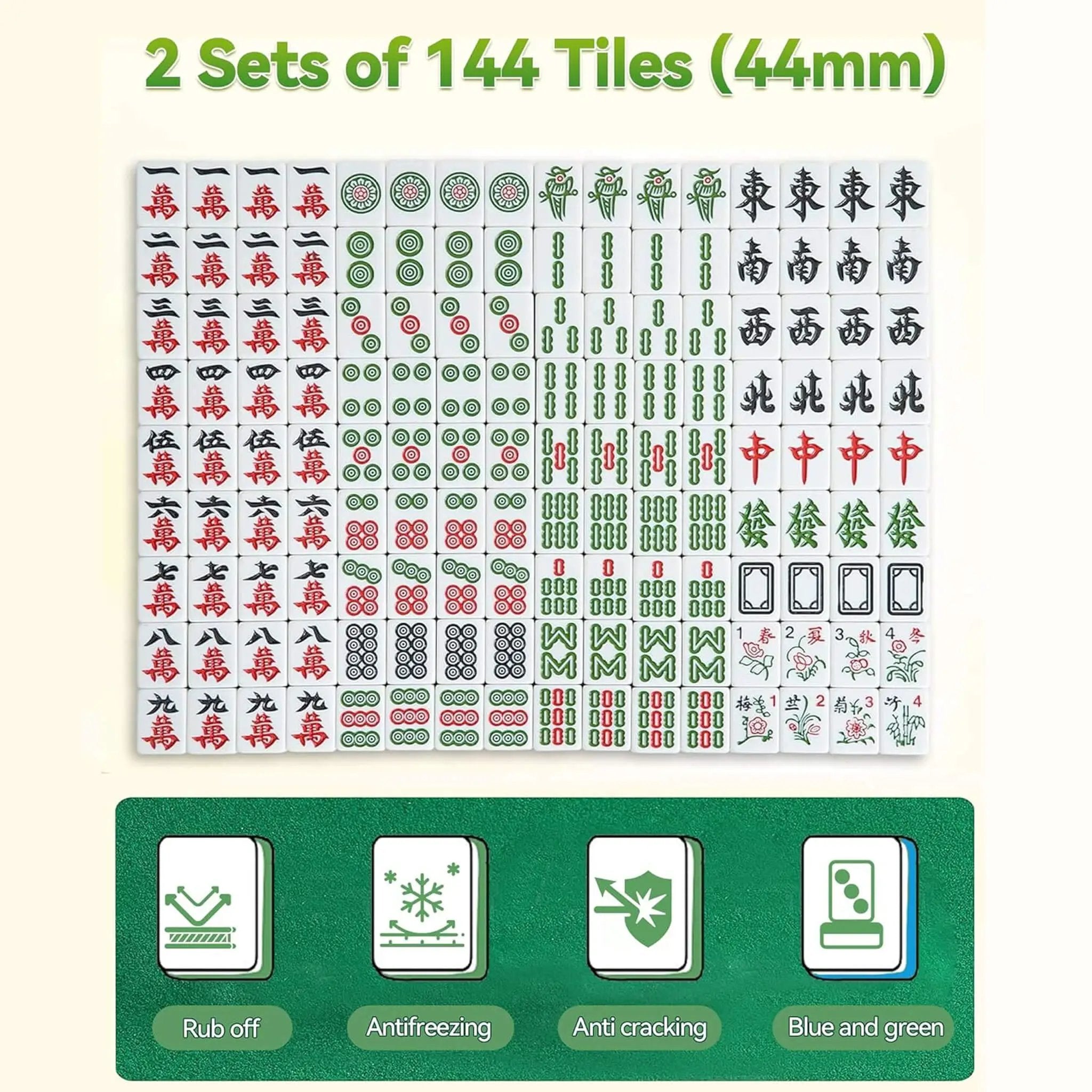 Premium Foldable 4-Player Automatic Mahjong Table With 2 Tile Sets (SAK57230) by SAKSBY WHOLESALE