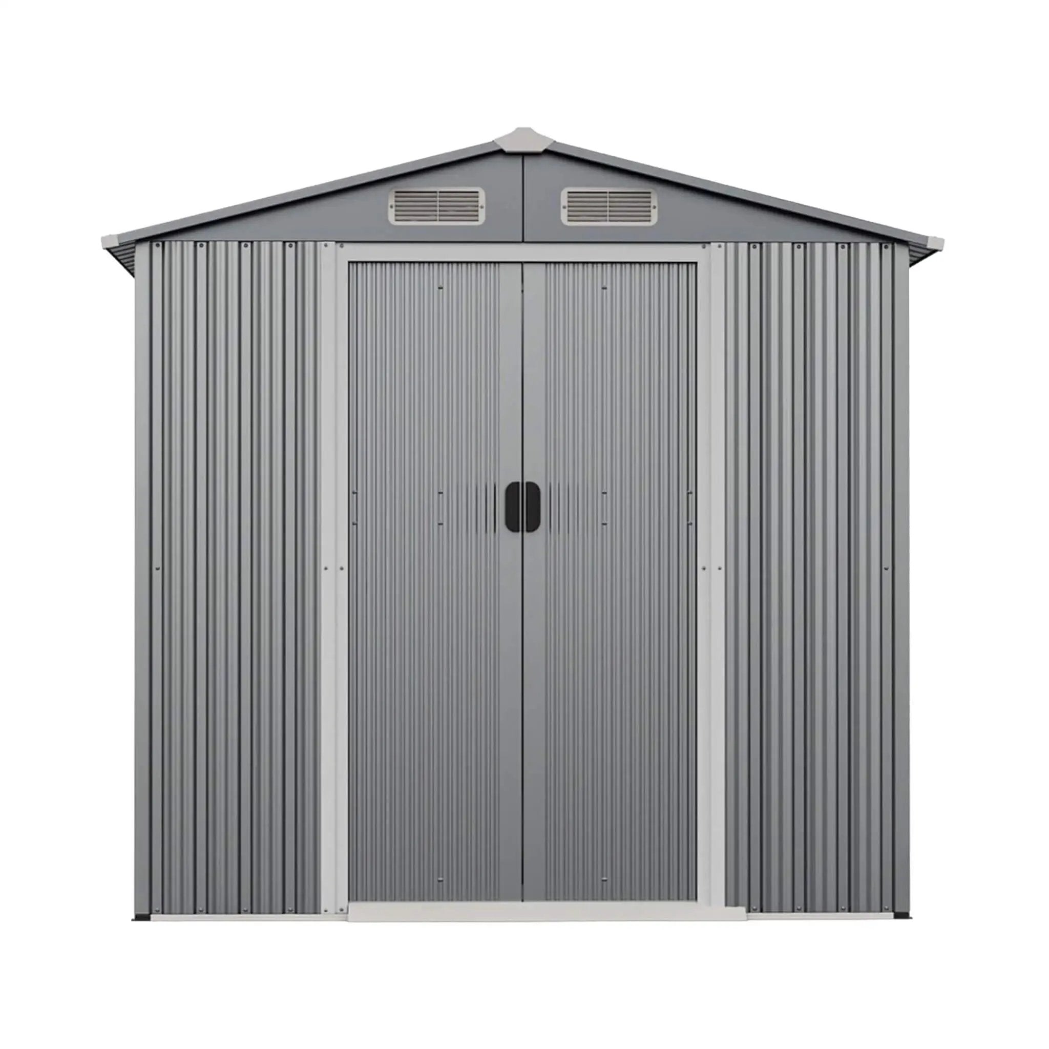 [04X06FT] Alora Premium Garden Galvanized Steel Storage Shed W/ Lockable Sliding Doors (SAK75842) by SAKSBY WHOLESALE