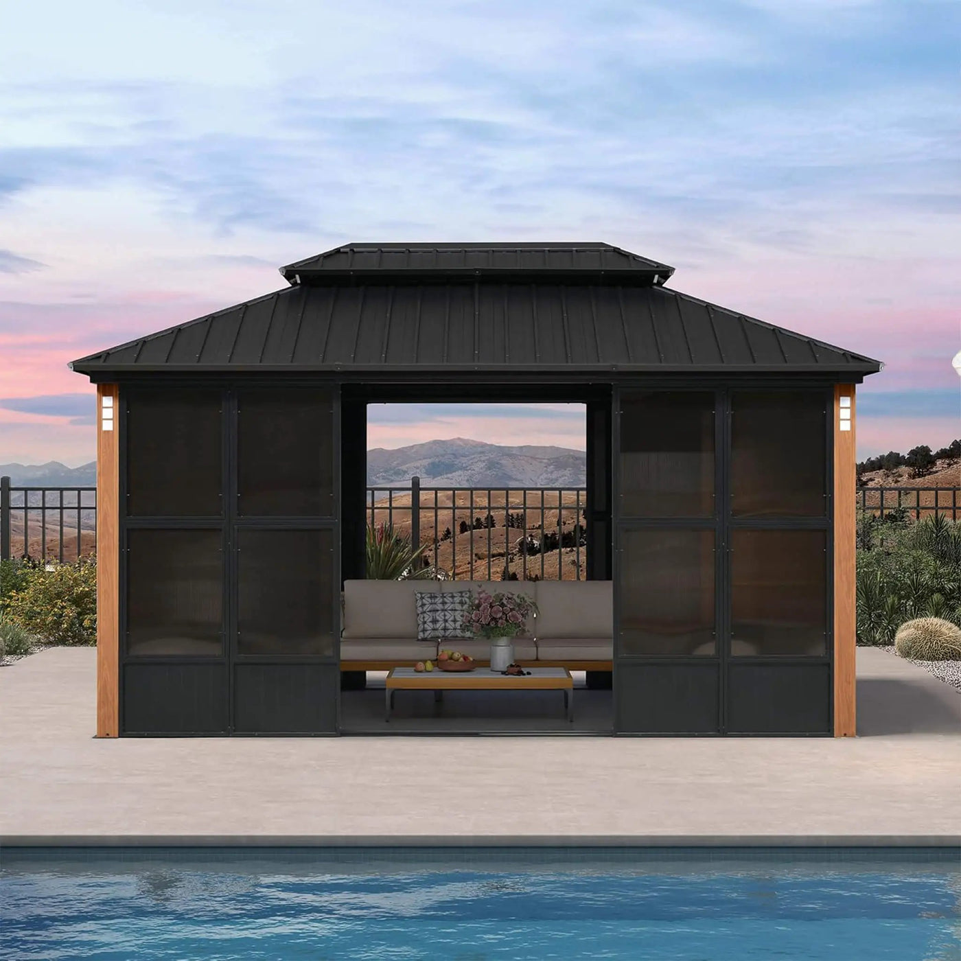 Alora Prestige Premium Hardtop Double Top Outdoor Patio Solarium Sunroom (SAK43078) by SAKSBY WHOLESALE