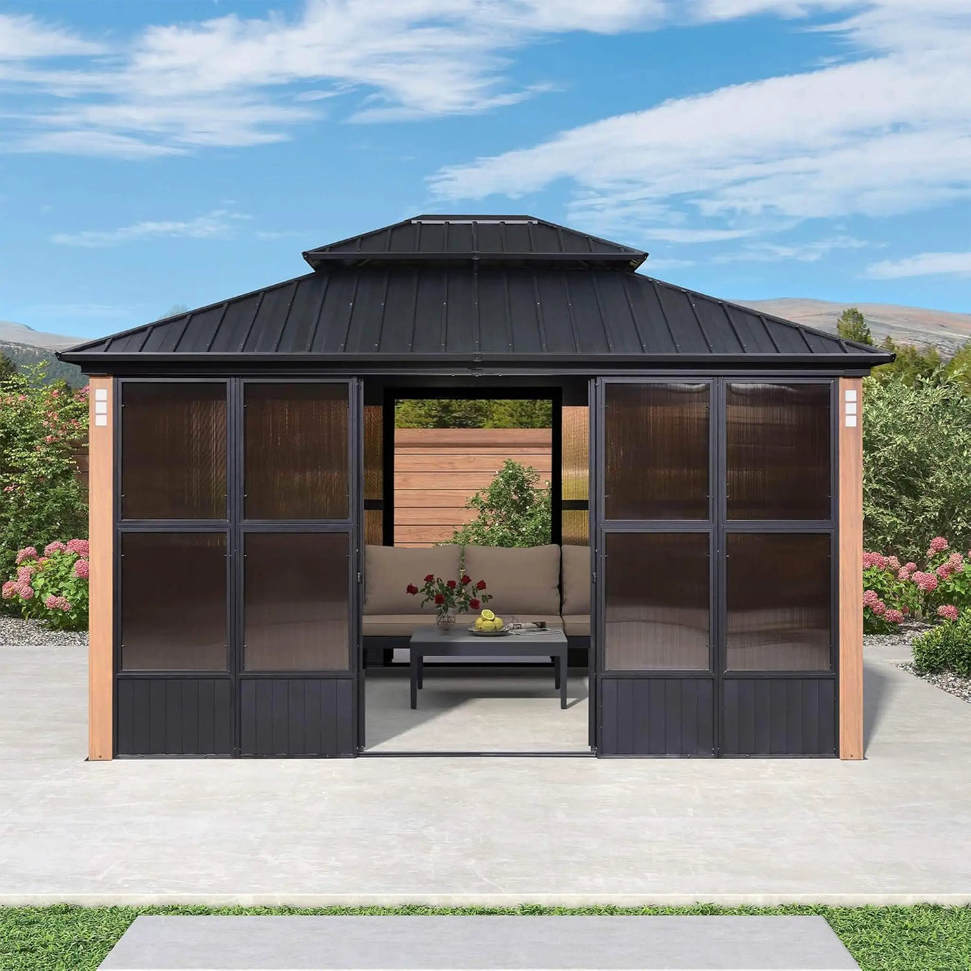 Alora Prestige Premium Hardtop Double Top Outdoor Patio Solarium Sunroom (SAK43078) by SAKSBY WHOLESALE