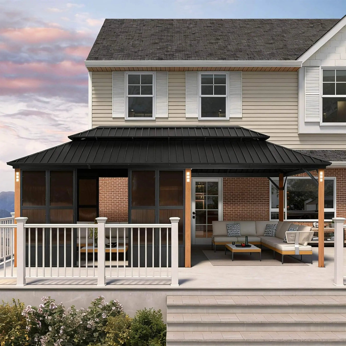 Alora Prestige Premium Hardtop Double Top Outdoor Patio Solarium Sunroom (SAK43078) by SAKSBY WHOLESALE
