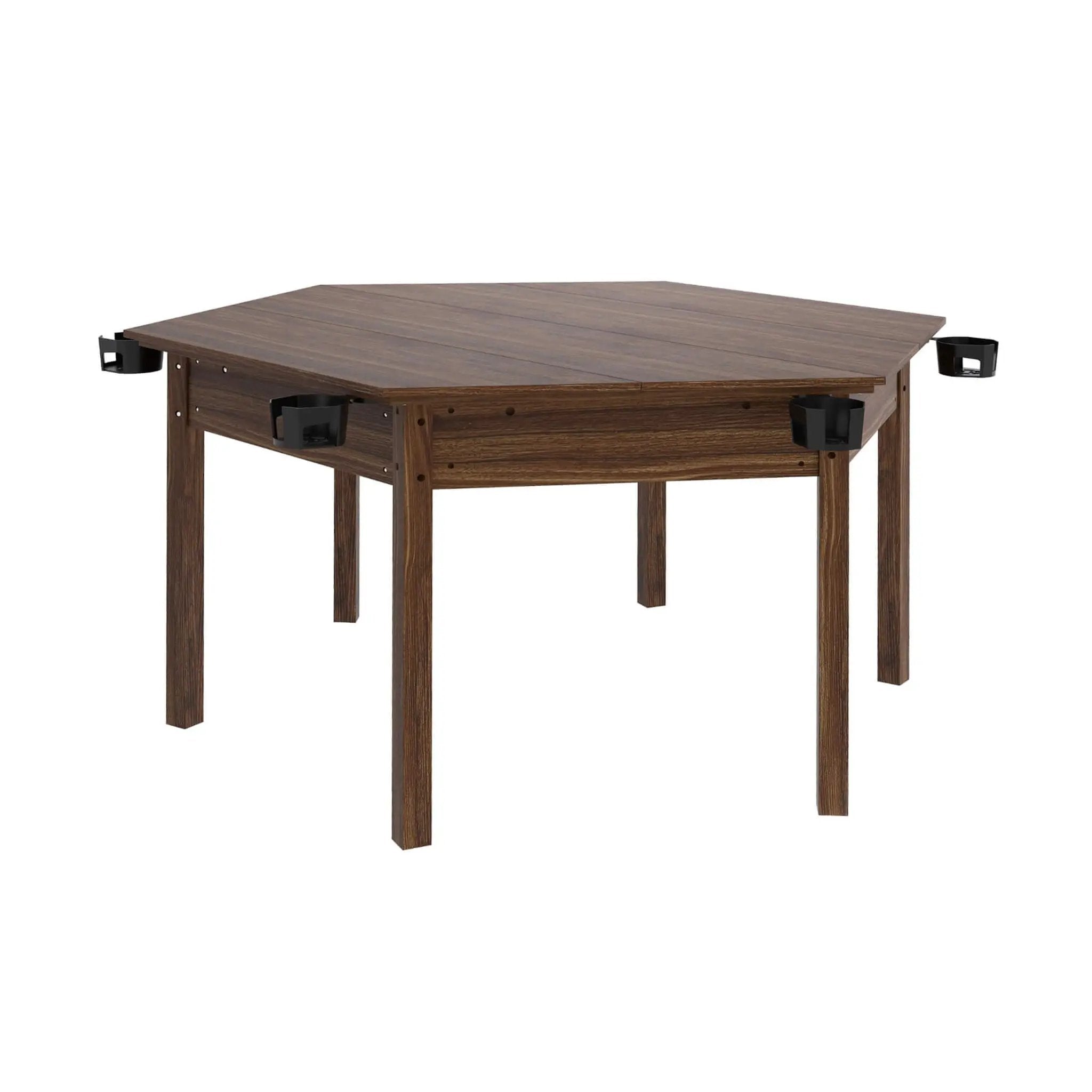 Premium 6-Person Hexagonal Game And Dining Table With Top, Mat And Cup Holders (SAK67845) by SAKSBY WHOLESALE