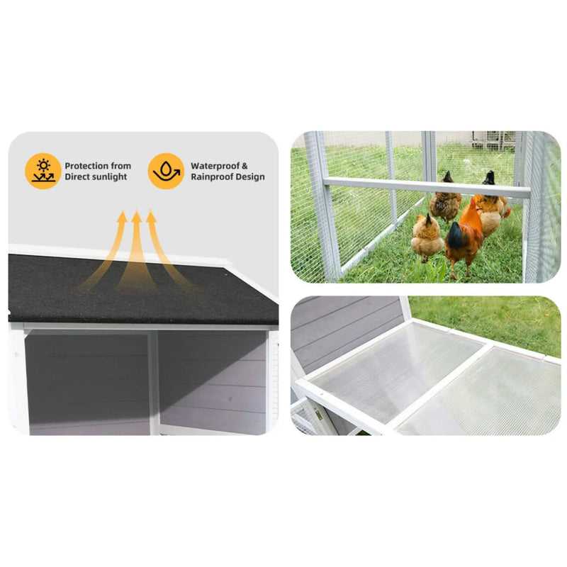 Large Heavy-Duty 113-Inch Outdoor Anti-UV Waterproof Wooden Chicken Coop Hen House (SAK32684) by SAKSBY WHOLESALE