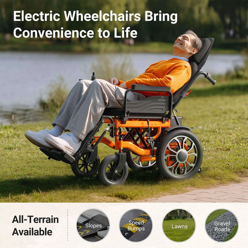 Motivo Premium Lightweight Electric Full Reclining Motorized Foldable Wheelchair (SAK91516) by SAKSBY WHOLESALE