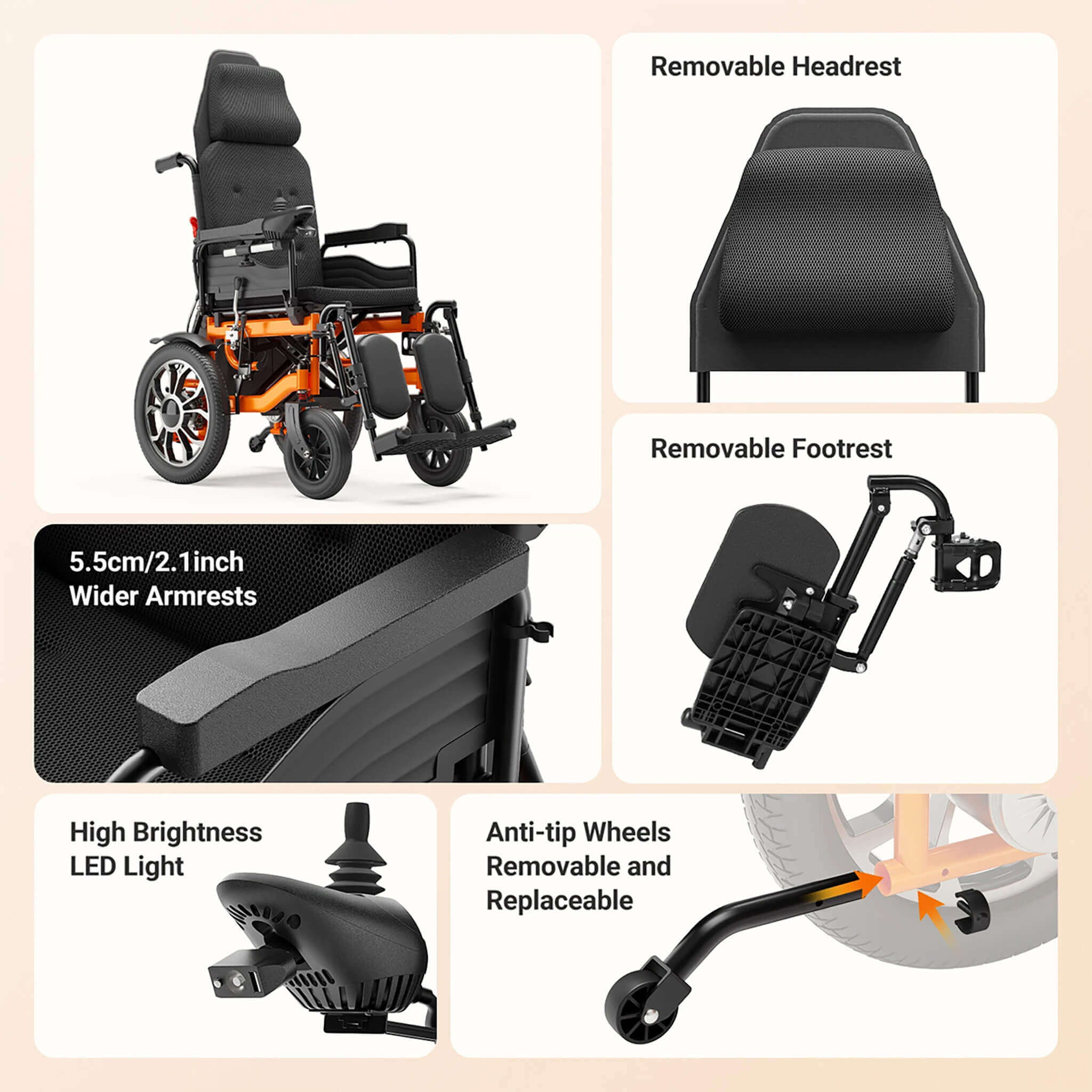 Motivo Premium Lightweight Electric Full Reclining Motorized Foldable Wheelchair (SAK91516) by SAKSBY WHOLESALE
