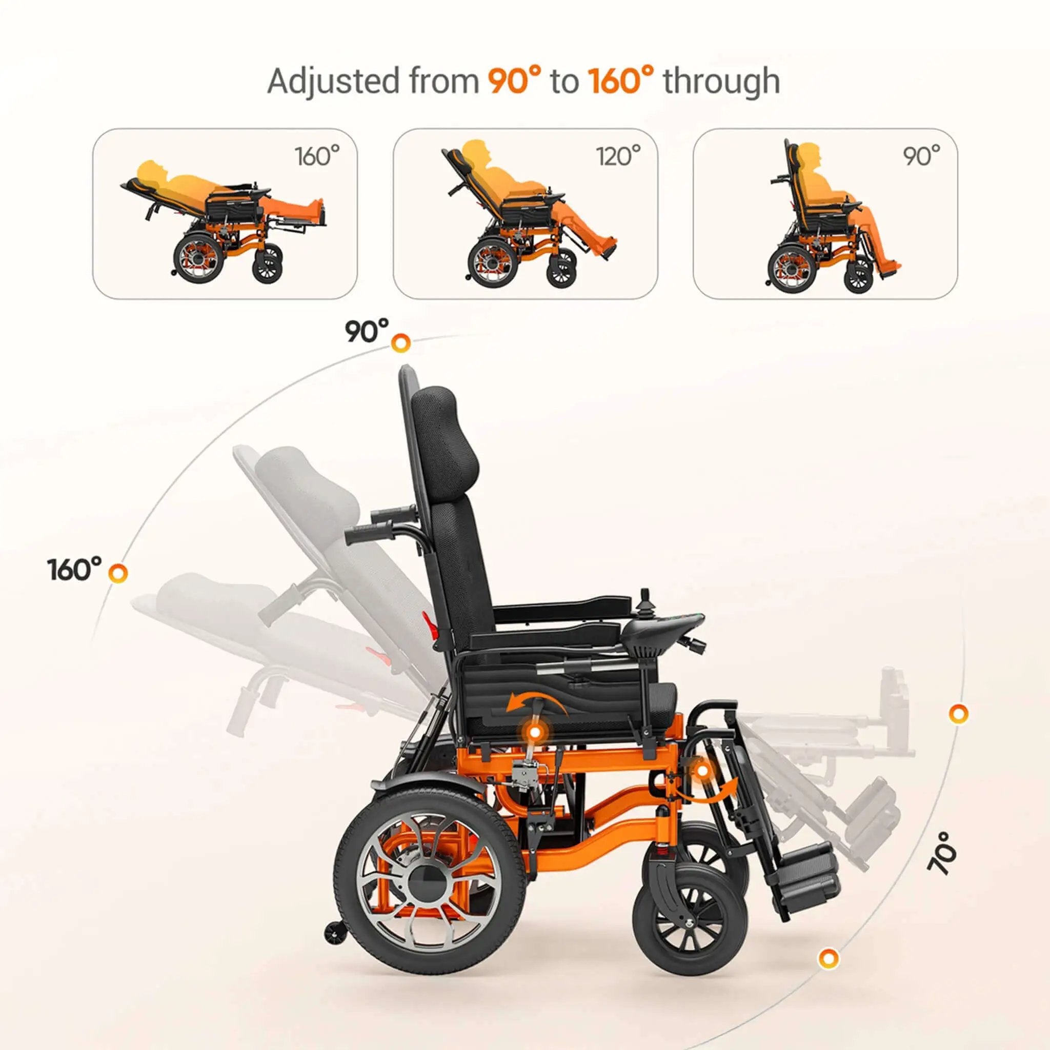 Motivo Premium Lightweight Electric Full Reclining Motorized Foldable Wheelchair (SAK91516) by SAKSBY WHOLESALE