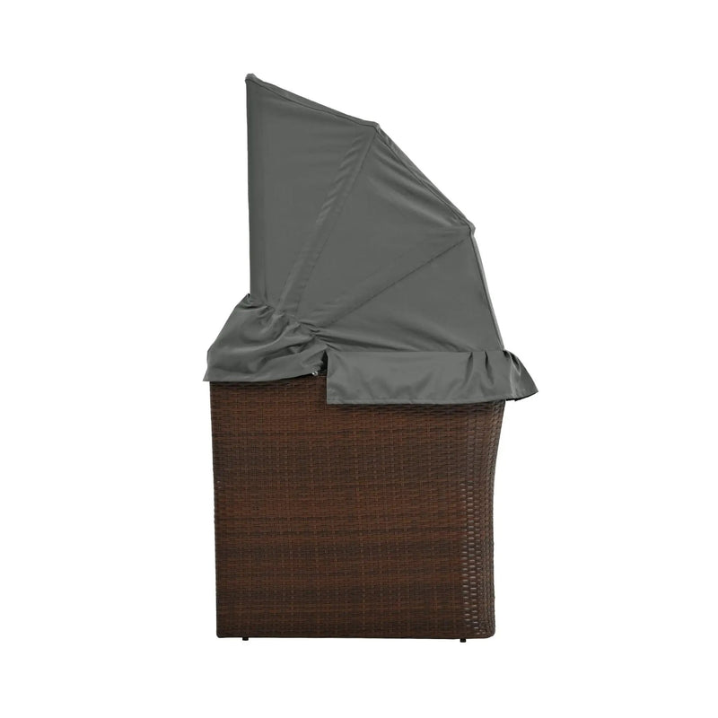 Alora Premium Outdoor 2-Seater Patio Daybed With Foldable Awning, Cushions, And Rattan Frame (SAK90233) by SAKSBY WHOLESALE