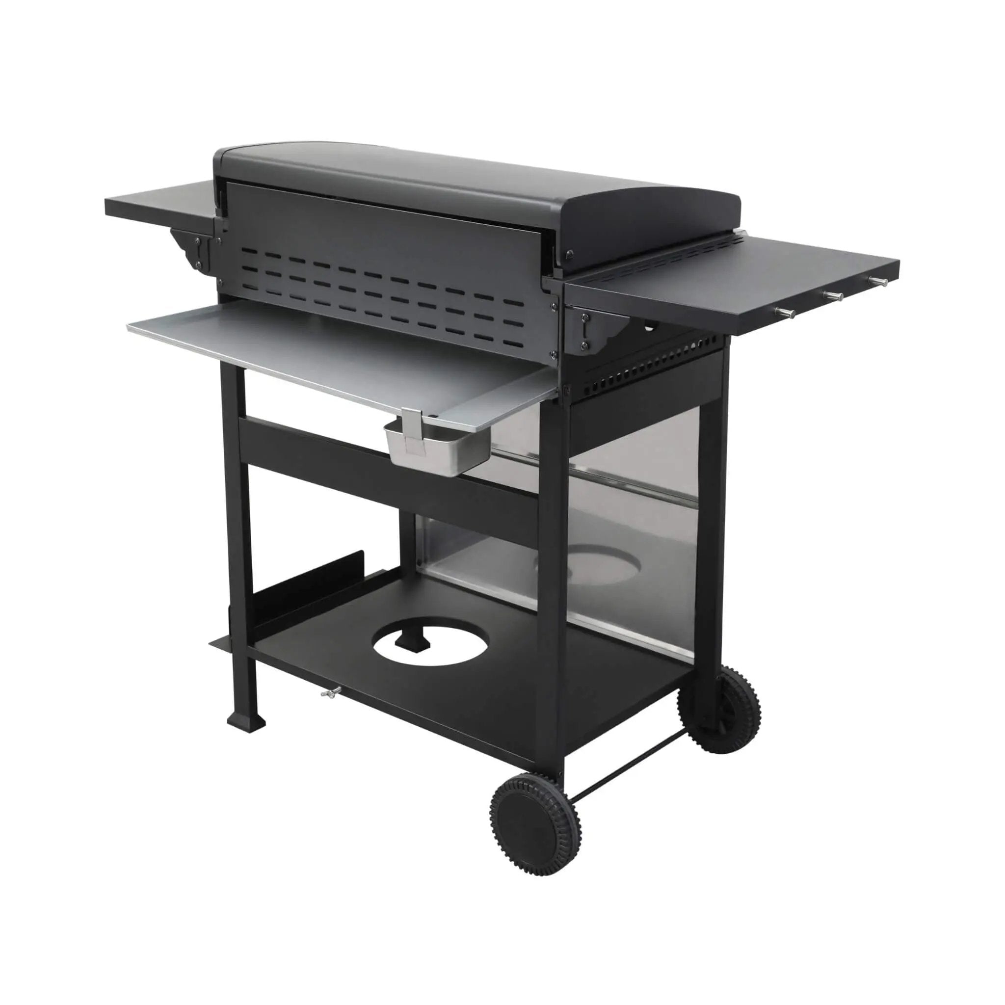 Premium Outdoor 4-Burner Propane BBQ Grill With Foldable Side Tables, Hanging Basket, And Cooking Grids (SAK53213) by SAKSBY WHOLESALE