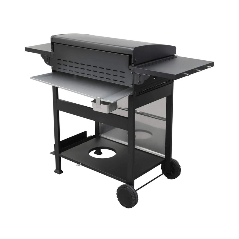 Premium Outdoor 4-Burner Propane BBQ Grill With Foldable Side Tables, Hanging Basket, And Cooking Grids (SAK53213) by SAKSBY WHOLESALE