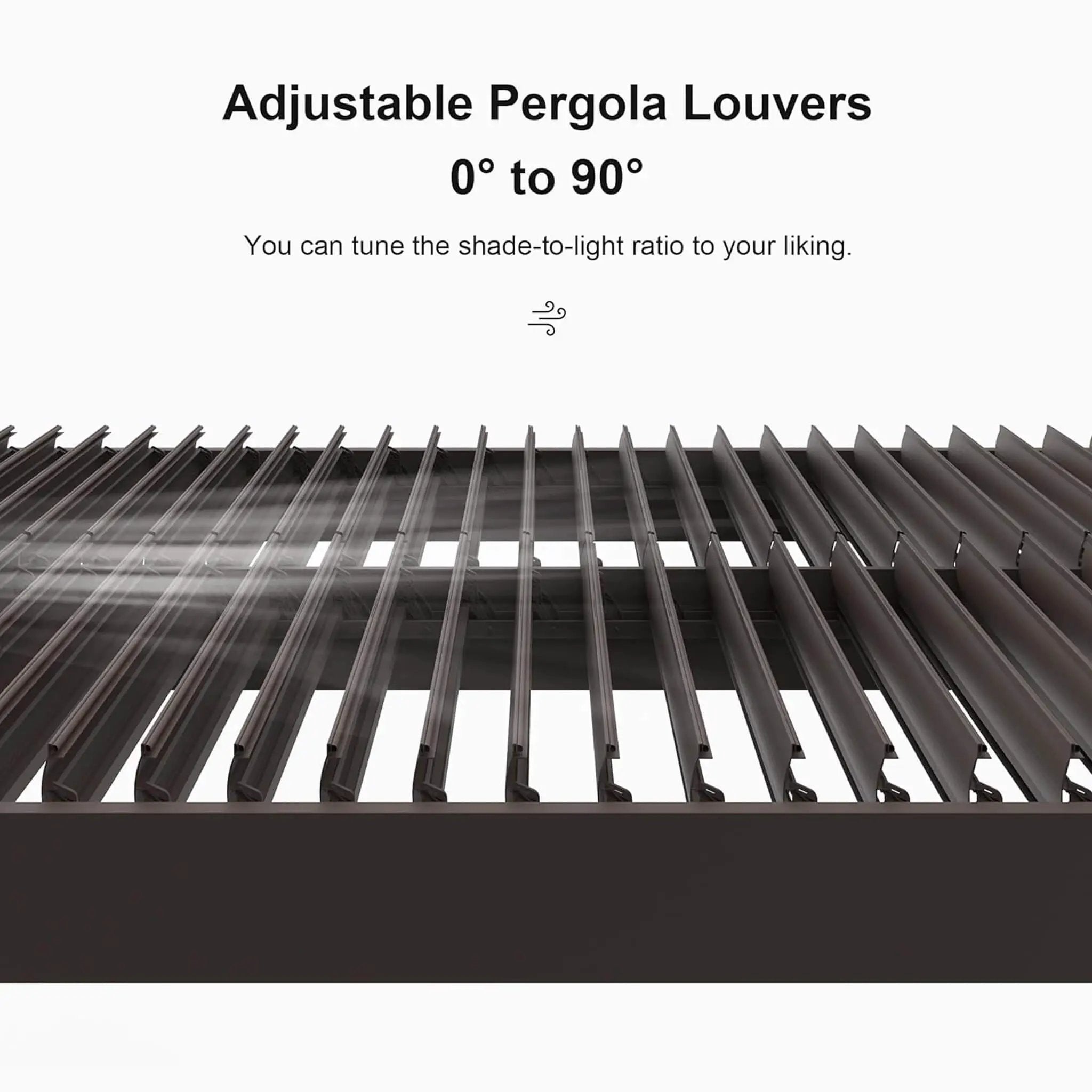 Alora Premium Outdoor Aluminum Louvered Patio Pergola With LED Lights [PERGOLA ONLY] (SAK24896) by SAKSBY WHOLESALE