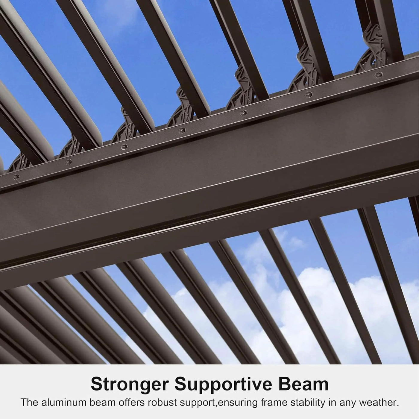 Alora Premium Outdoor Aluminum Louvered Patio Pergola With LED Lights [PERGOLA ONLY] (SAK24896) by SAKSBY WHOLESALE