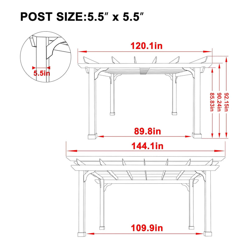 Alora Premium Outdoor Cedar Wood Pergola With Slatted Roof (SAK87024) by SAKSBY WHOLESALE