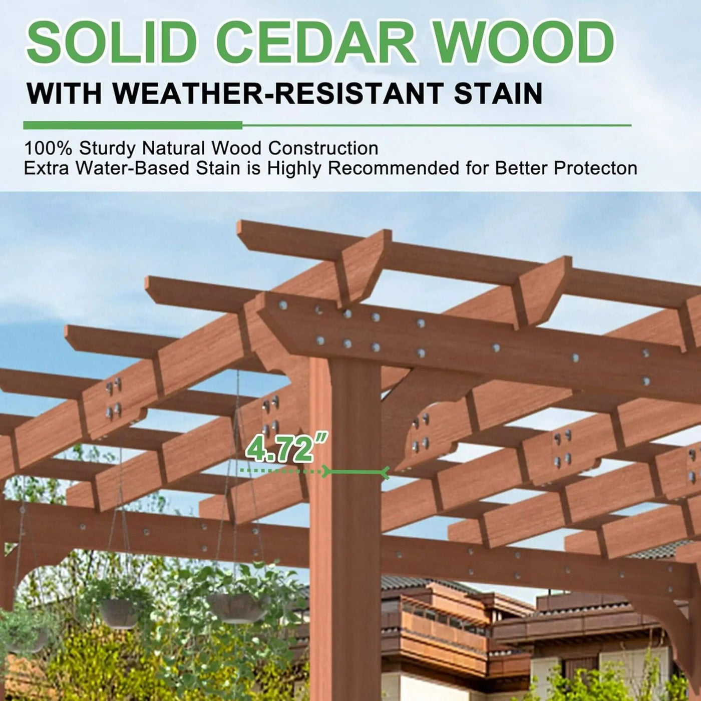 Alora Premium Outdoor Cedar Wood Pergola With Slatted Roof (SAK87024) by SAKSBY WHOLESALE