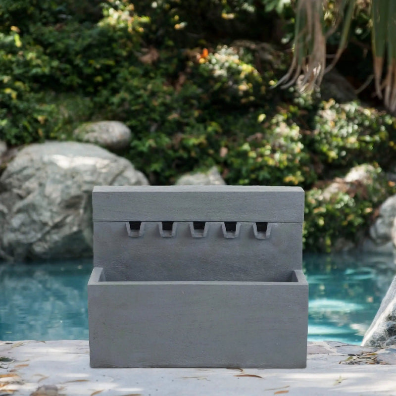 Alora Premium Outdoor Contemporary Modern Rectanglar Decorative Water Fountain, Gray (SAK09215) by SAKSBY WHOLESALE
