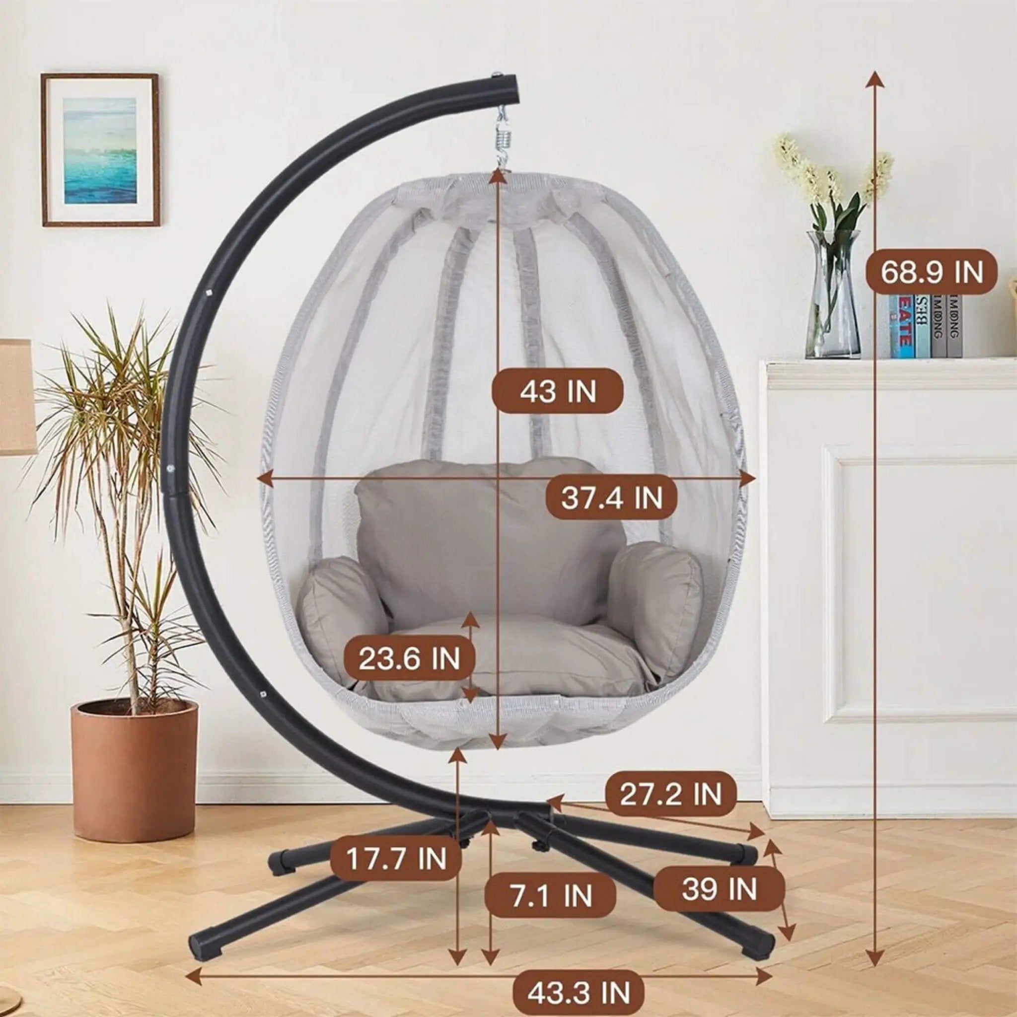 Alora Premium 70-Inch Outdoor Hammock Egg Swing Chair With Stand (SAK42317) by SAKSBY WHOLESALE