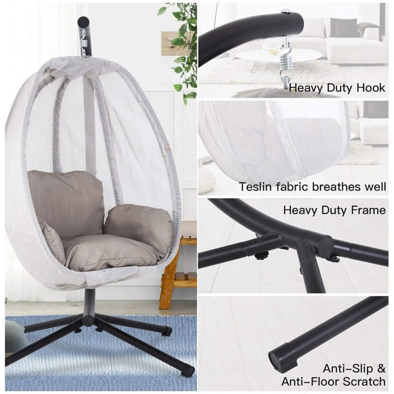 Alora Premium 70-Inch Outdoor Hammock Egg Swing Chair With Stand (SAK42317) by SAKSBY WHOLESALE