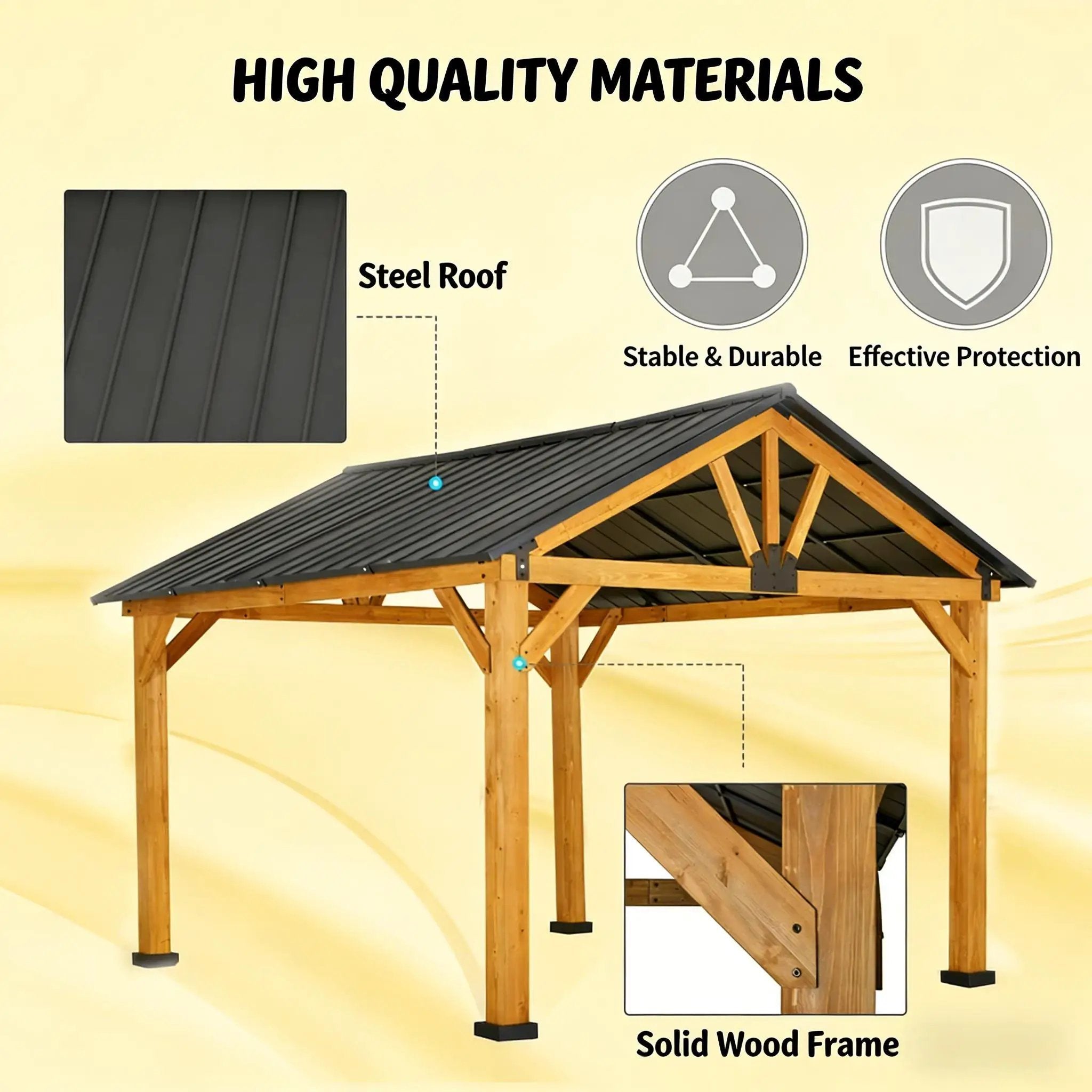 [09X11FT] Alora Premium Outdoor Hardtop Patio Backyard Gazebo (SAK86341) by SAKSBY WHOLESALE