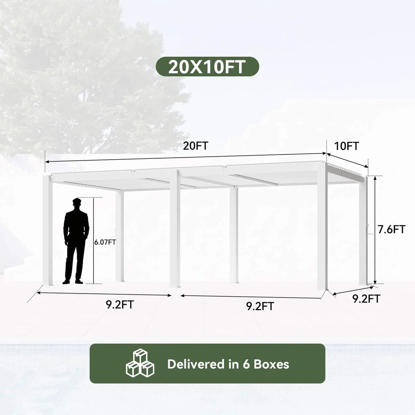 Alora Premium White Outdoor Metal Louvered Pergola With Drainage System (SAK87265) by SAKSBY WHOLESALE