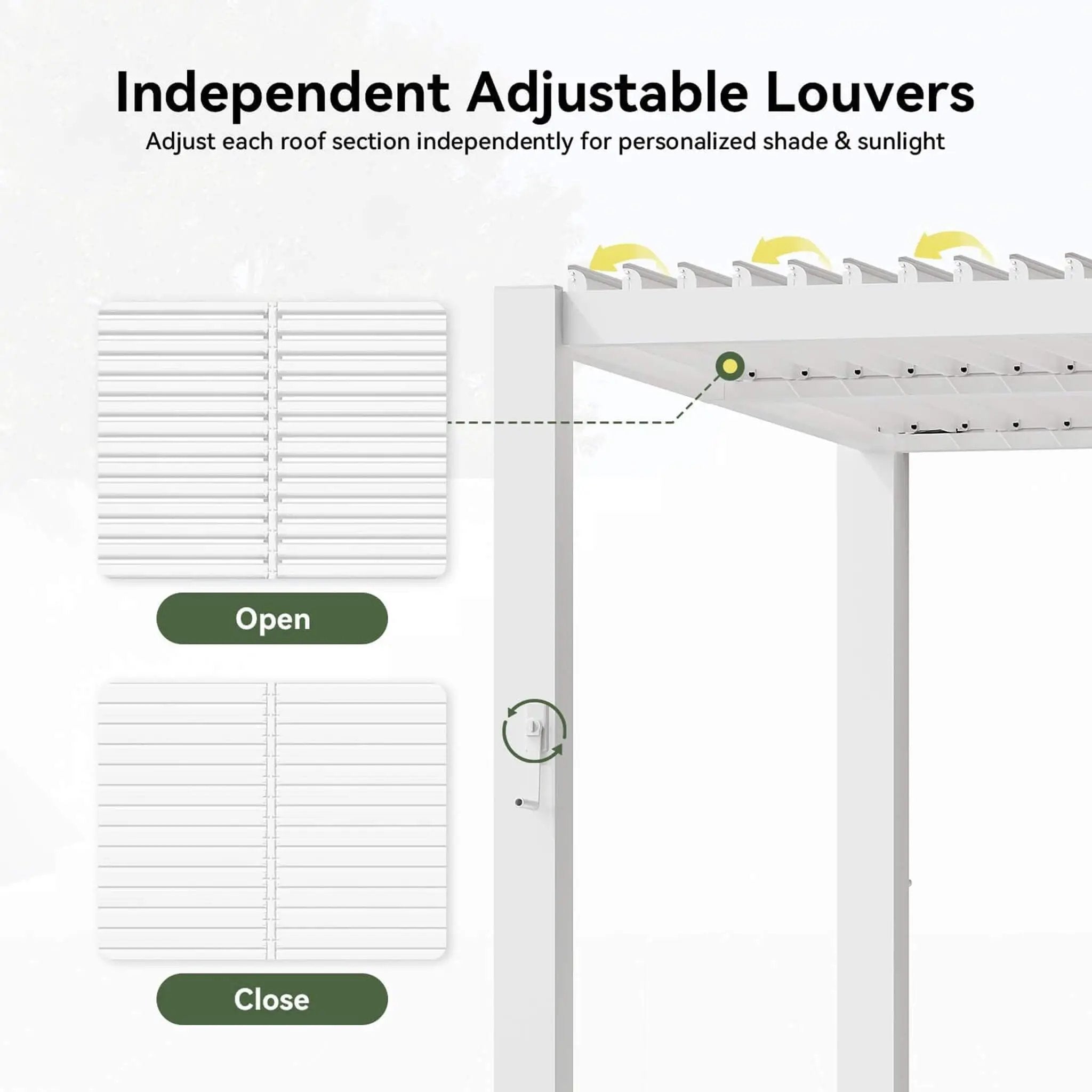Alora Premium White Outdoor Metal Louvered Pergola With Drainage System (SAK87265) by SAKSBY WHOLESALE