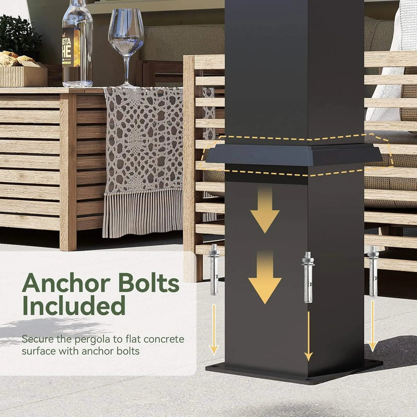 Alora Premium Gray Outdoor Metal Pergola With Louvered Roof And Drainage System (SAK76143) by SAKSBY WHOLESALE