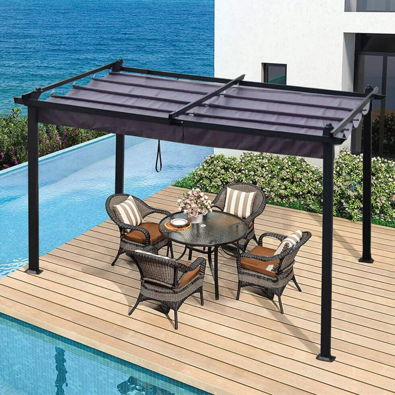 [10X13FT] Alora Premium Outdoor Patio Retractable Pergola With Canopy (SAK01864) by SAKSBY WHOLESALE