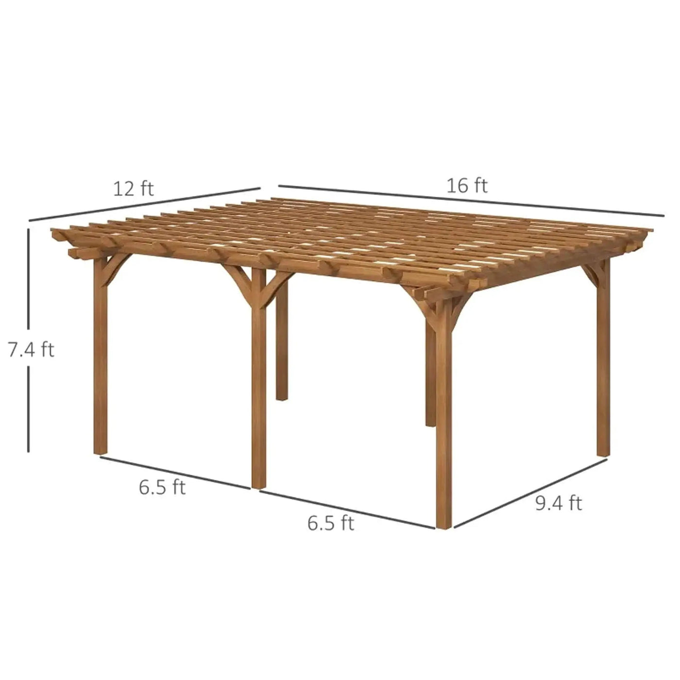[09X12FT] Alora Premium Outdoor Wooden Grape Trellis Pergola (SAK18579) by SAKSBY WHOLESALE