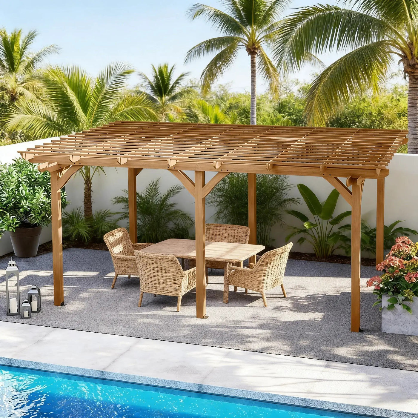 [09X12FT] Alora Premium Outdoor Wooden Grape Trellis Pergola (SAK18579) by SAKSBY WHOLESALE