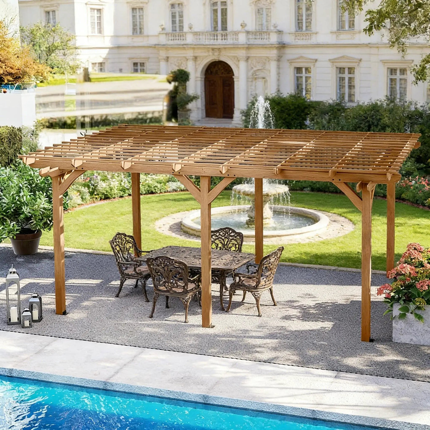 [09X12FT] Alora Premium Outdoor Wooden Grape Trellis Pergola (SAK18579) by SAKSBY WHOLESALE